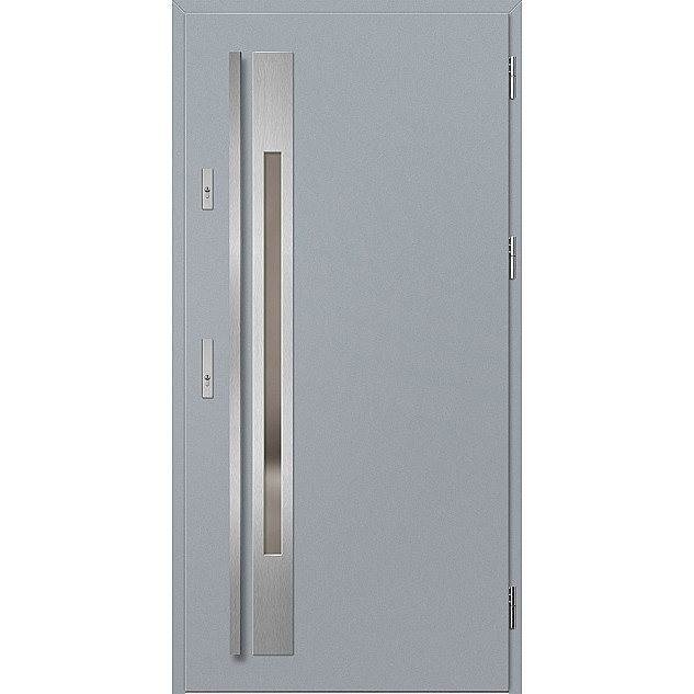 Ocelové vchodové dveře - WELS 1 - Šedá, Label Inox Ocelové vchodové dveře ERKADO - WELS 1 - Šedá, Label Inox