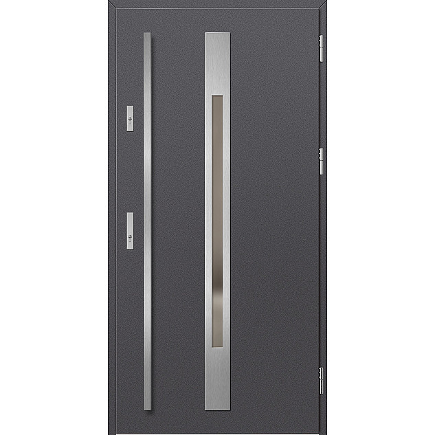 Ocelové vchodové dveře - WELS 2 - Hladký Antracit, Label Inox Ocelové vchodové dveře ERKADO - WELS 2 - Hladký Antracit, Label Inox