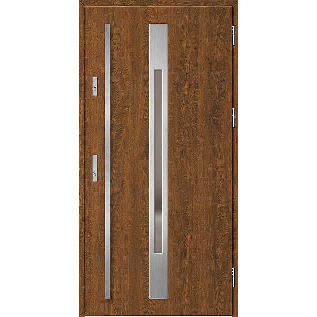 Ocelové vchodové dveře - WELS 2 - Ořech, Label Inox Ocelové vchodové dveře ERKADO - WELS 2 - Ořech, Label Inox