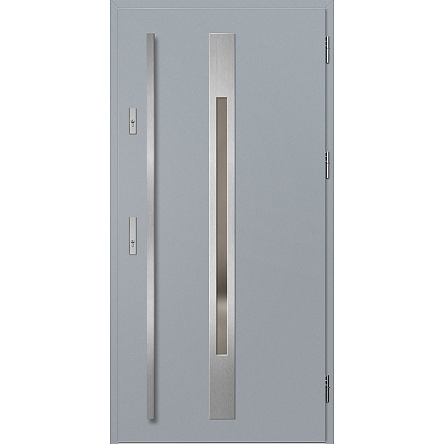 Ocelové vchodové dveře - WELS 2 - Šedá, Label Inox Ocelové vchodové dveře ERKADO - WELS 2 - Šedá, Label Inox