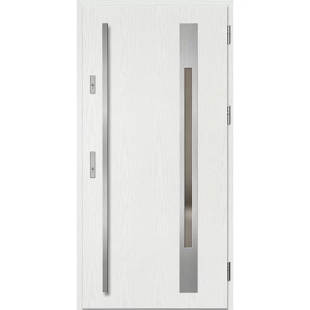 Ocelové vchodové dveře ERKADO - WELS 3 - Borovice Bílá, Label Inox