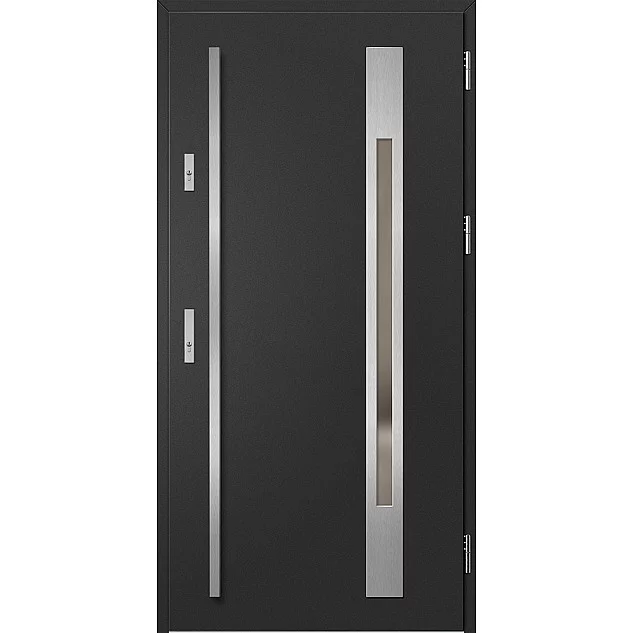 Ocelové vchodové dveře ERKADO - WELS 3 - Černá, Label Inox