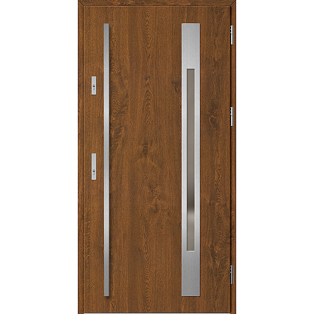 Ocelové vchodové dveře - WELS 3 - Ořech, Label Inox Ocelové vchodové dveře ERKADO - WELS 3 - Ořech, Label Inox