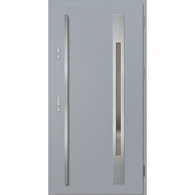 Ocelové vchodové dveře ERKADO - WELS 3 - Šedá, Label Inox