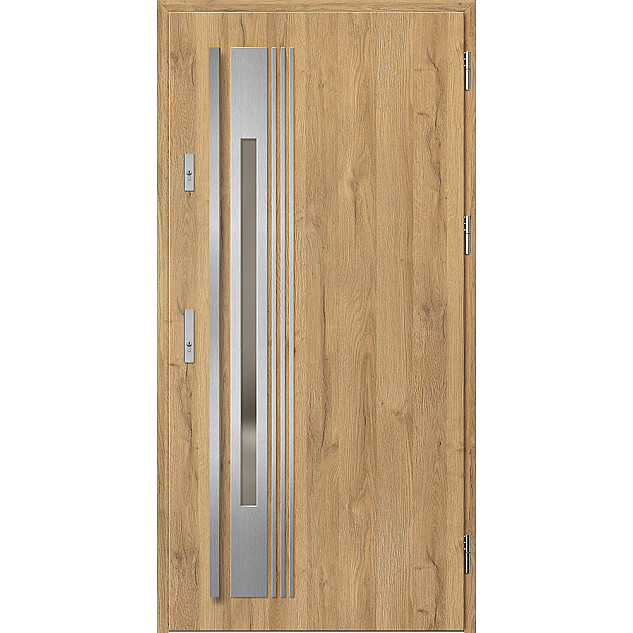 Ocelové vchodové dveře - WELS 4 - Dub Natur, Label Inox Ocelové vchodové dveře ERKADO - WELS 4 - Dub Natur, Label Inox