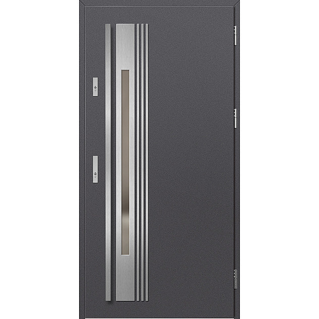 Ocelové vchodové dveře - WELS 4 - Hladký Antracit, Label Inox Ocelové vchodové dveře ERKADO - WELS 4 - Hladký Antracit, Label Inox