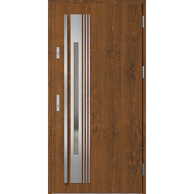 Ocelové vchodové dveře - WELS 4 - Ořech, Label Inox Ocelové vchodové dveře ERKADO - WELS 4 - Ořech, Label Inox