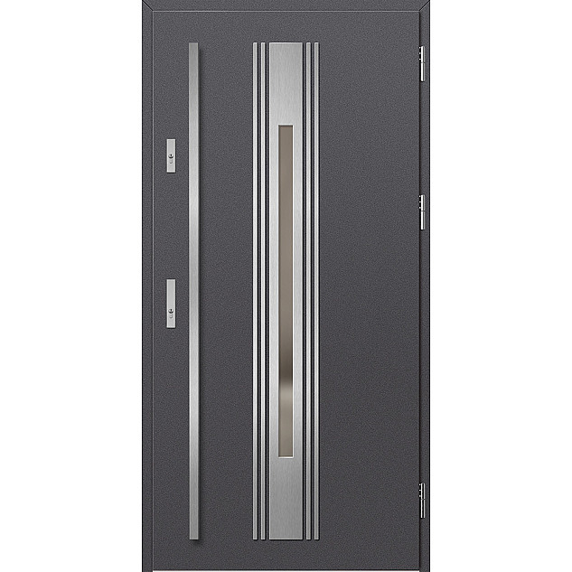 Ocelové vchodové dveře - WELS 5 - Hladký Antracit, Label Inox Ocelové vchodové dveře ERKADO - WELS 5 - Hladký Antracit, Label Inox