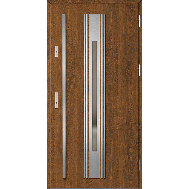 Ocelové vchodové dveře - WELS 5 - Ořech, Label Inox Ocelové vchodové dveře ERKADO - WELS 5 - Ořech, Label Inox