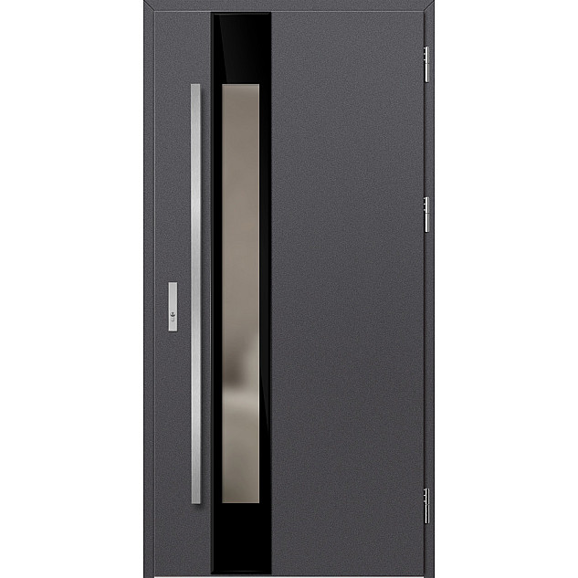 Ocelové vchodové dveře - WIENER 2 - Hladký Antracit, Label Diamound Glass Ocelové vchodové dveře ERKADO - WIENER 2 - Hladký Antracit, Label Diamound Glass
