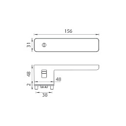 Klika GK - R8 ONE S2L (WC) - Grafit černá