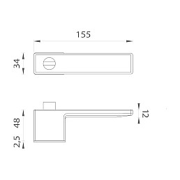 Klika ASG - HEDERA - RT WC - Černá matná