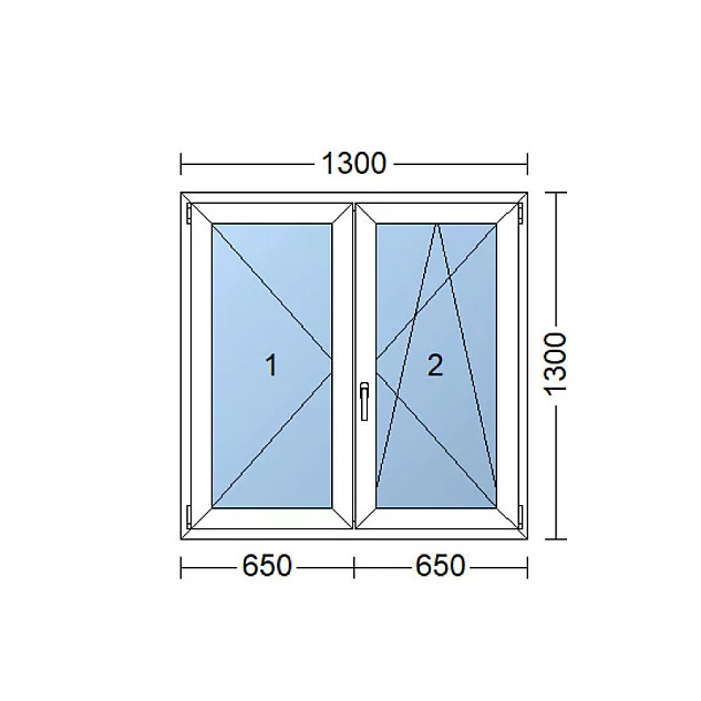 Dvoukřídlé Plastové okno - schema