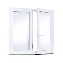 Dvoukřídlé Plastové okno | 145 x 145 cm (1450 x 1450 mm) | Bílé / Antracit |otevíravé i sklopné | pravé