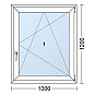 Plastové okno | 100x120 cm (1000x1200 mm) | Pravé| Bílé / Antracit | jednokřídlé Plastové okno | 100x120 cm (1000x1200 mm) | Pravé| Bílé / Antracit | jednokřídlé
