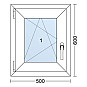 Plastové okno | 50x60 cm (500x600 mm) | Levé | Bílé / Antracit | jednokřídlé Plastové okno | 50x60 cm (500x600 mm) | Levé | Bílé / Antracit | jednokřídlé