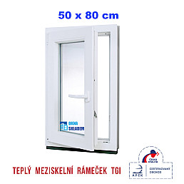 Plastové okno | 50 x 80 cm (500 x 800 mm) | Bílé / Antracit |otevíravé i sklopné | levé