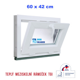 Plastové okno | 60 x 42 cm (600 x 420 mm) | bílé | sklopné