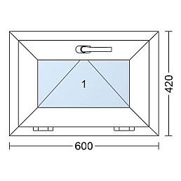 Plastové okno | 60 x 42 cm (600 x 420 mm) | Bílé / Antracit | sklopné
