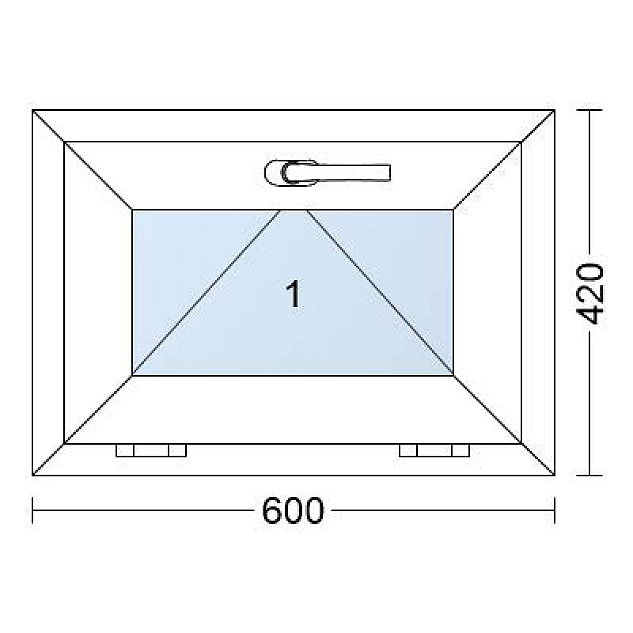 Plastové okno | 60x42 cm (600x420 mm) | Bílé / Antracit | Sklopné | Teplý meziskelní rámeček