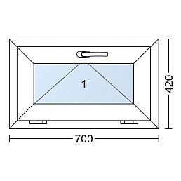 Plastové okno | 70 x 42 cm (700 x 420 mm) | Bílé / Antracit | sklopné