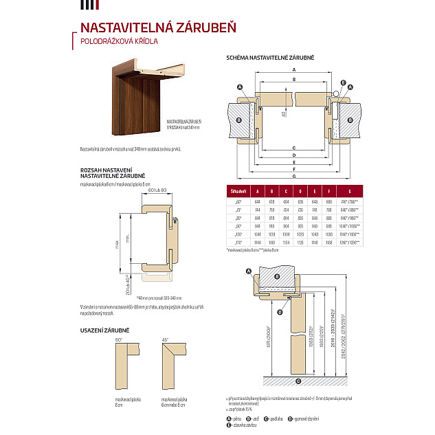 Obložkové zárubně falcové pro Řadu STANDARD, STILE, Lakované - 210 cm Obložkové zárubně falcové pro Řadu STANDARD, STILE, Lakované - 210 cm